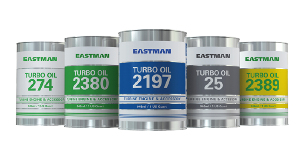 Eastman turbo oils tins close up