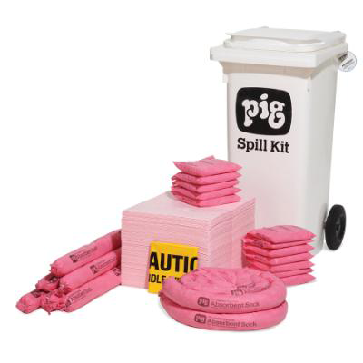 PIG Mobile Container Spill Kit 80.7Lt (For Acids & Caustics) (Includes Bin)